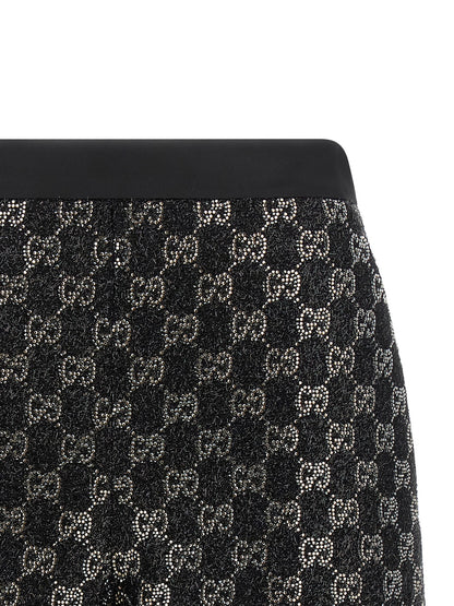 Gucci Pantalones Cortos De Viscosa Negra - Diseño