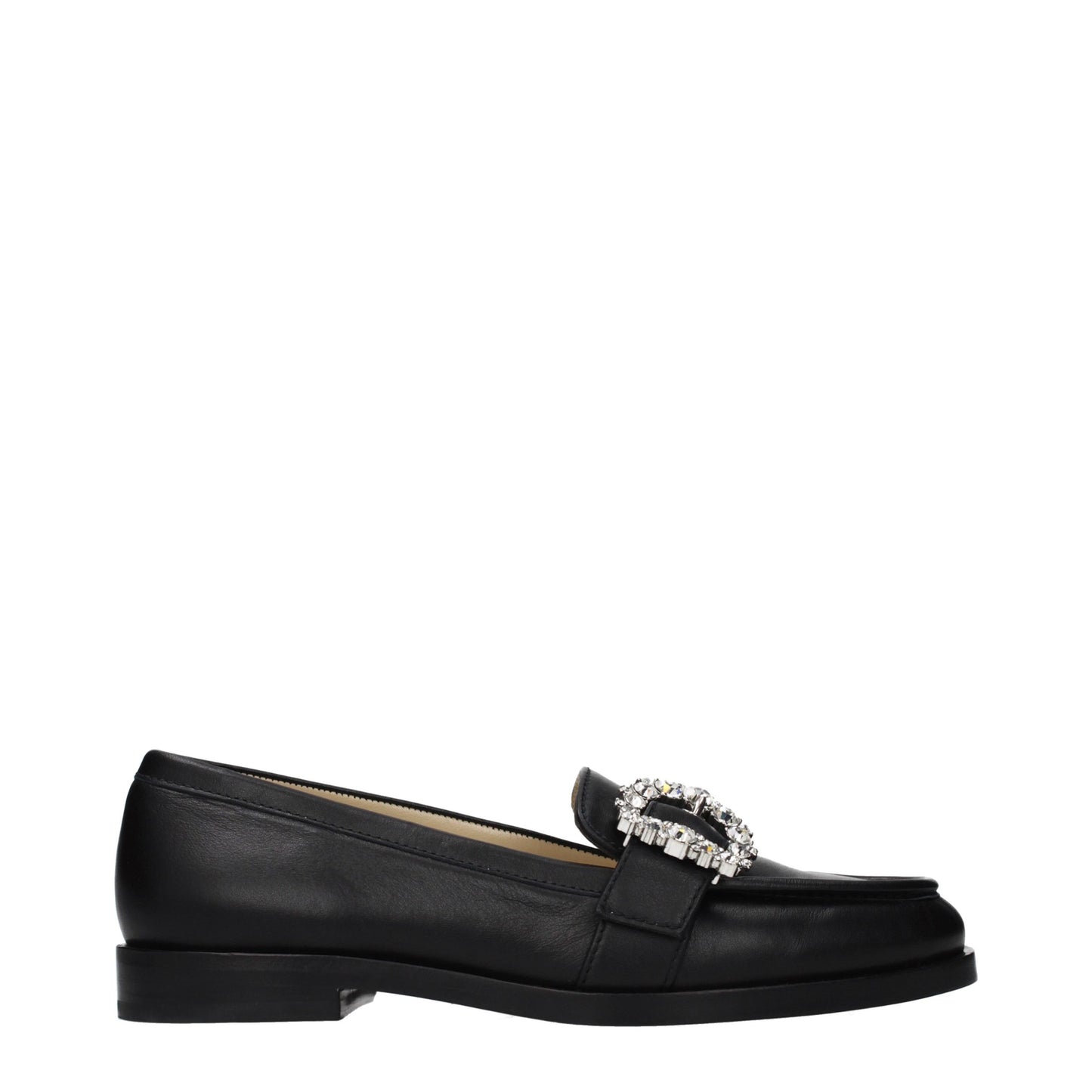 Mocasines sin cordones de cuero negro Jimmy Choo