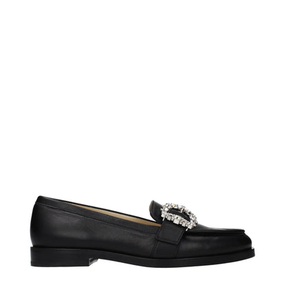 Mocasines sin cordones de cuero negro Jimmy Choo