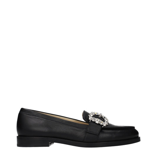 Mocasines sin cordones de cuero negro Jimmy Choo