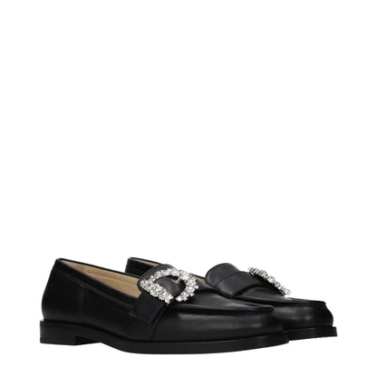 Mocasines sin cordones de cuero negro Jimmy Choo