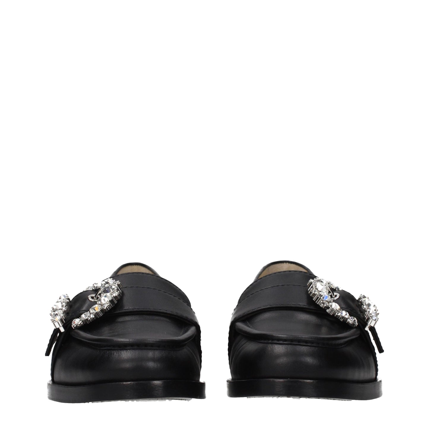 Mocasines sin cordones de cuero negro Jimmy Choo