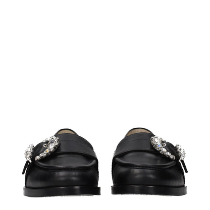 Mocasines sin cordones de cuero negro Jimmy Choo