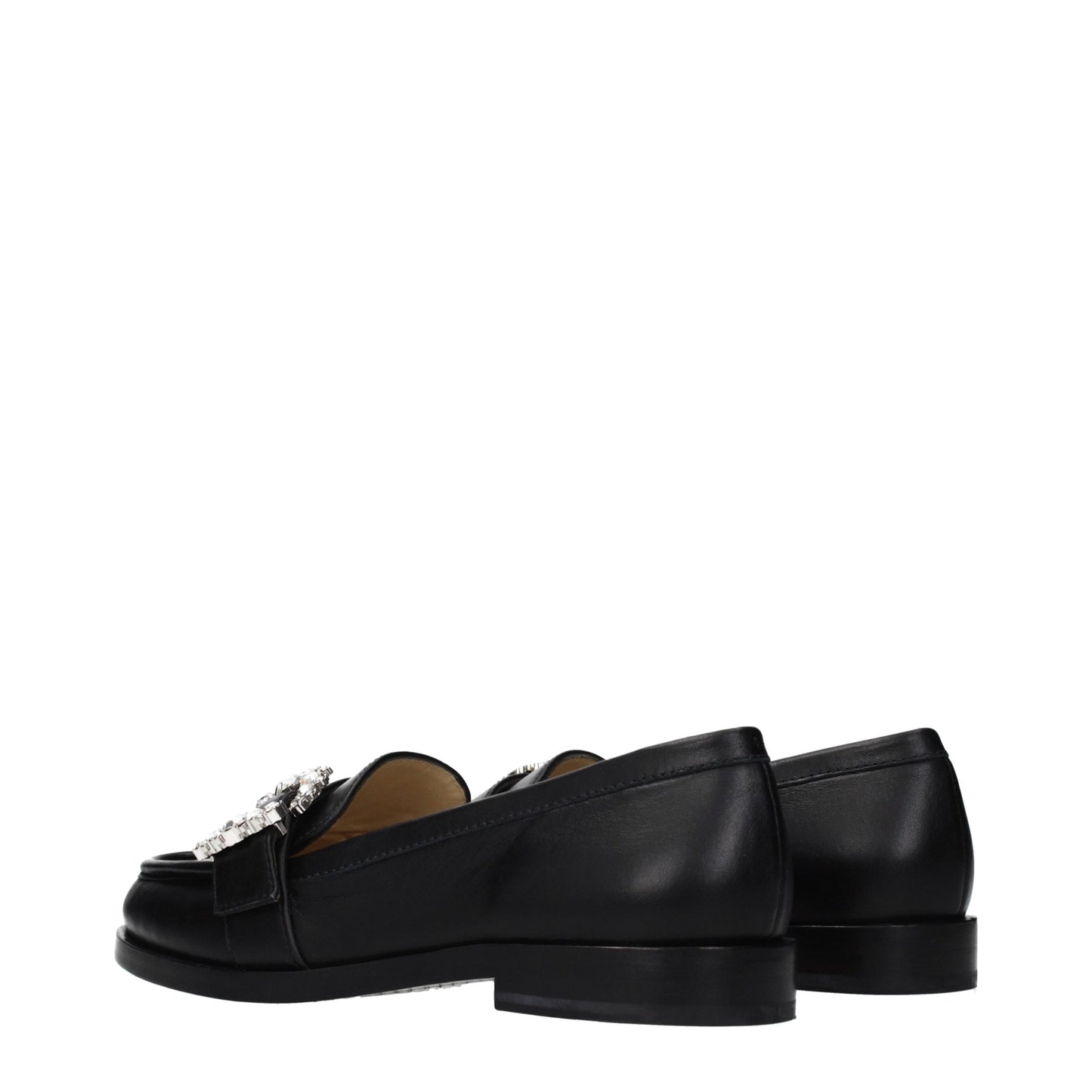 Mocasines sin cordones de cuero negro Jimmy Choo