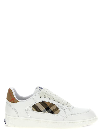 Zapatillas Burberrrry Cuero Beige Corte Bajo Terrace