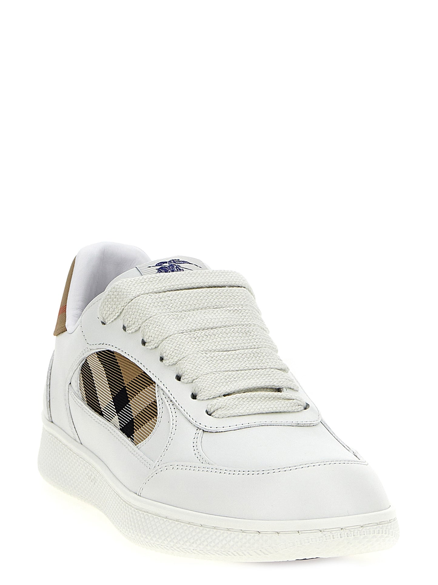 Zapatillas Burberrrry Cuero Beige Corte Bajo Terrace