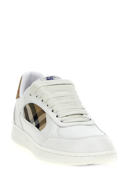 Zapatillas Burberrrry Cuero Beige Corte Bajo Terrace
