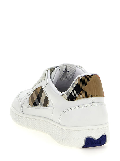 Zapatillas Burberrrry Cuero Beige Corte Bajo Terrace