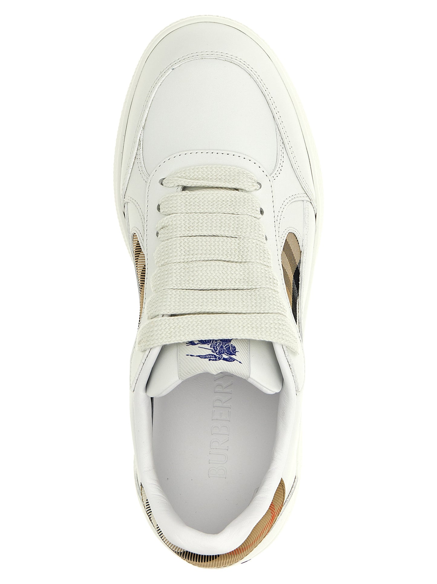 Zapatillas Burberrrry Cuero Beige Corte Bajo Terrace