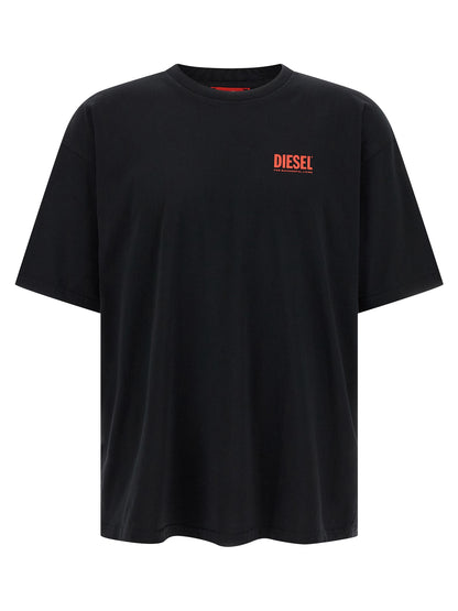 Camiseta de algodón negra Diesel