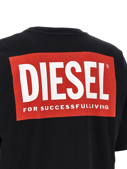 Camiseta de algodón negra Diesel