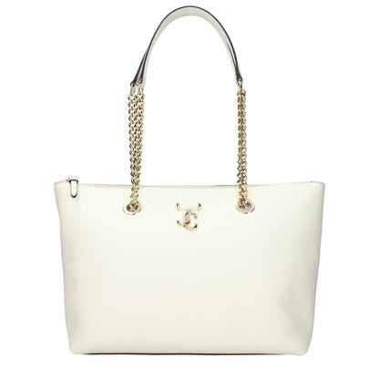 Bolso de hombro Jimmy Choo de cuero blanco