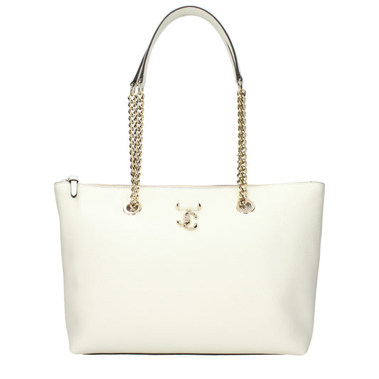Bolso de hombro Jimmy Choo de cuero blanco