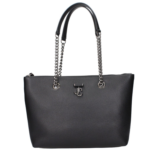 Bolso de hombro Jimmy Choo de cuero negro