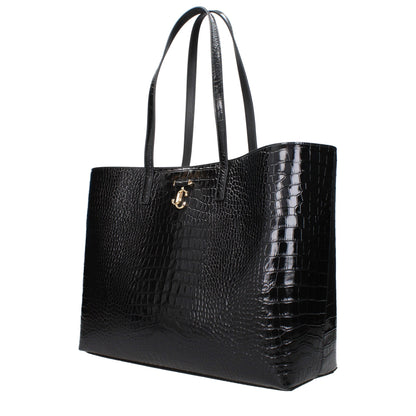 Bolso de hombro Jimmy Choo de cuero negro