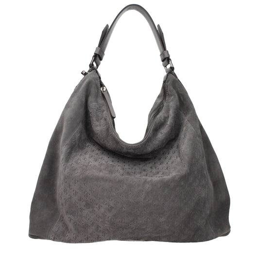 Bolso de hombro Jimmy Choo de cuero gris