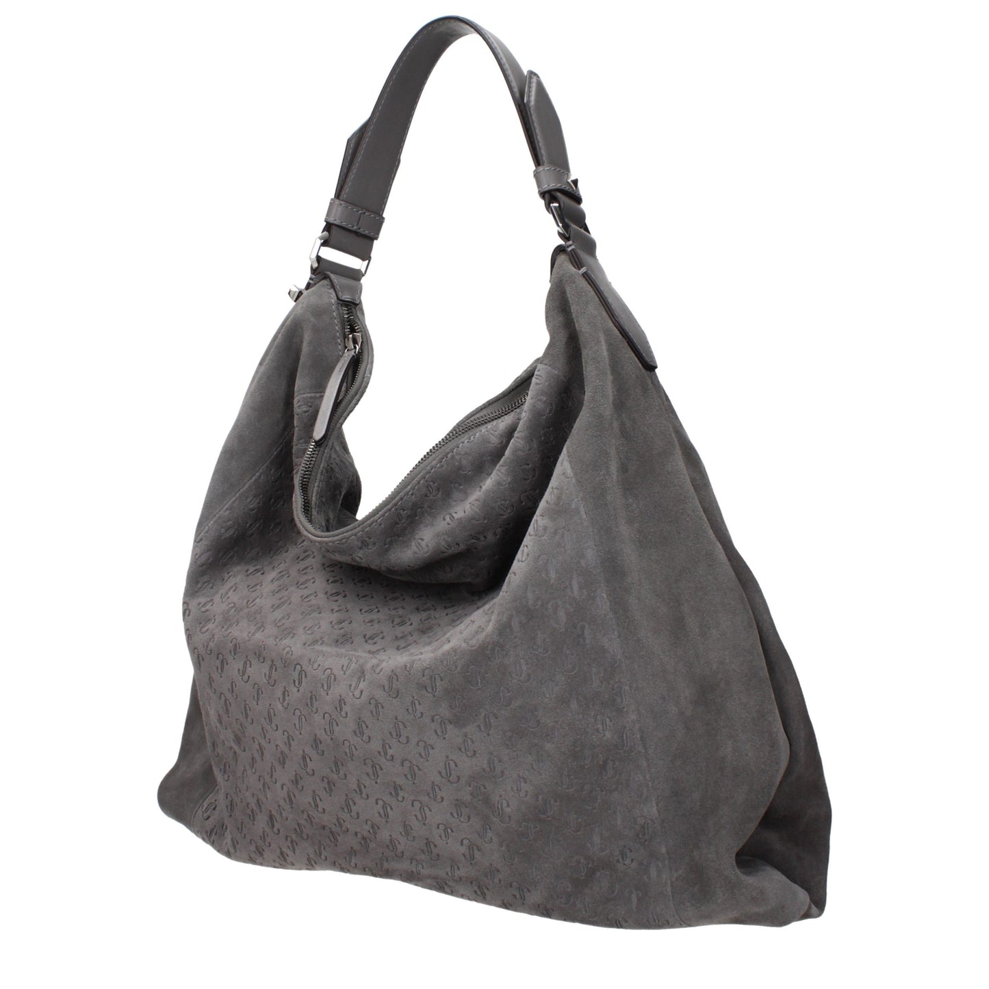 Bolso de hombro Jimmy Choo de cuero gris