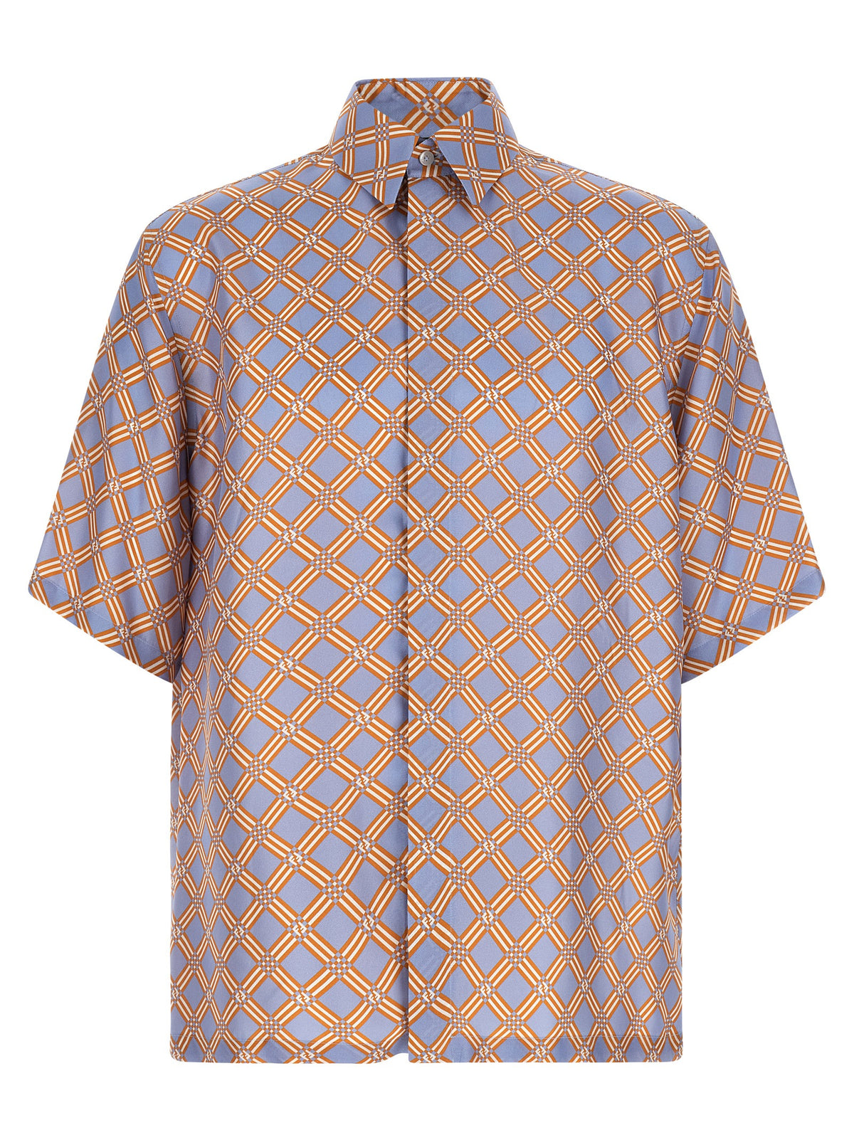 Fendi Contemporary Multicolor Design Silk Shirt