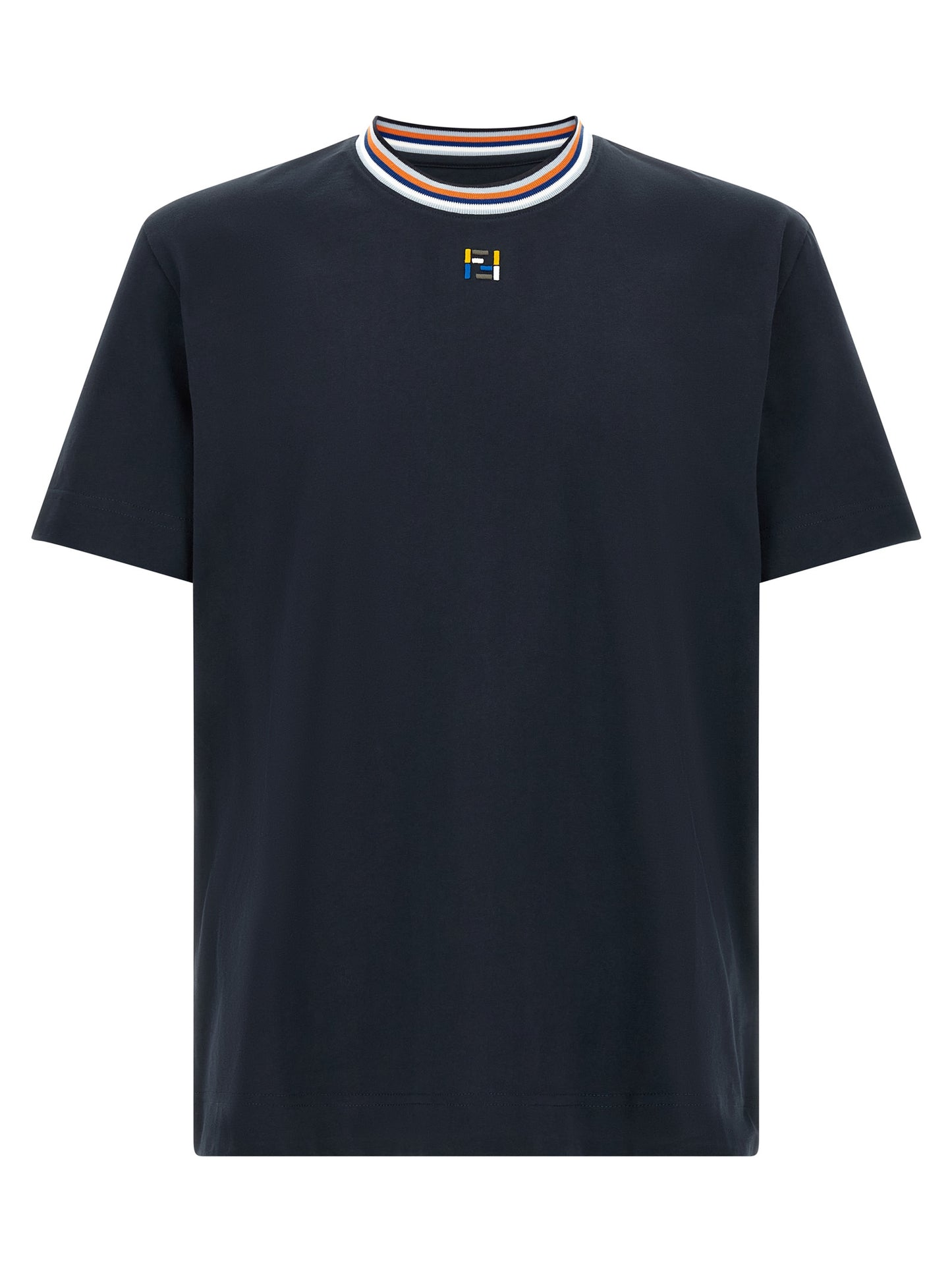 T-shirt Fendi en coton bleu à tombé fluide naturel