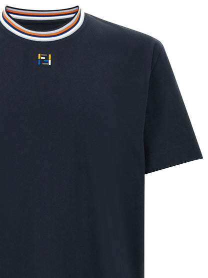 T-shirt Fendi en coton bleu à tombé fluide naturel