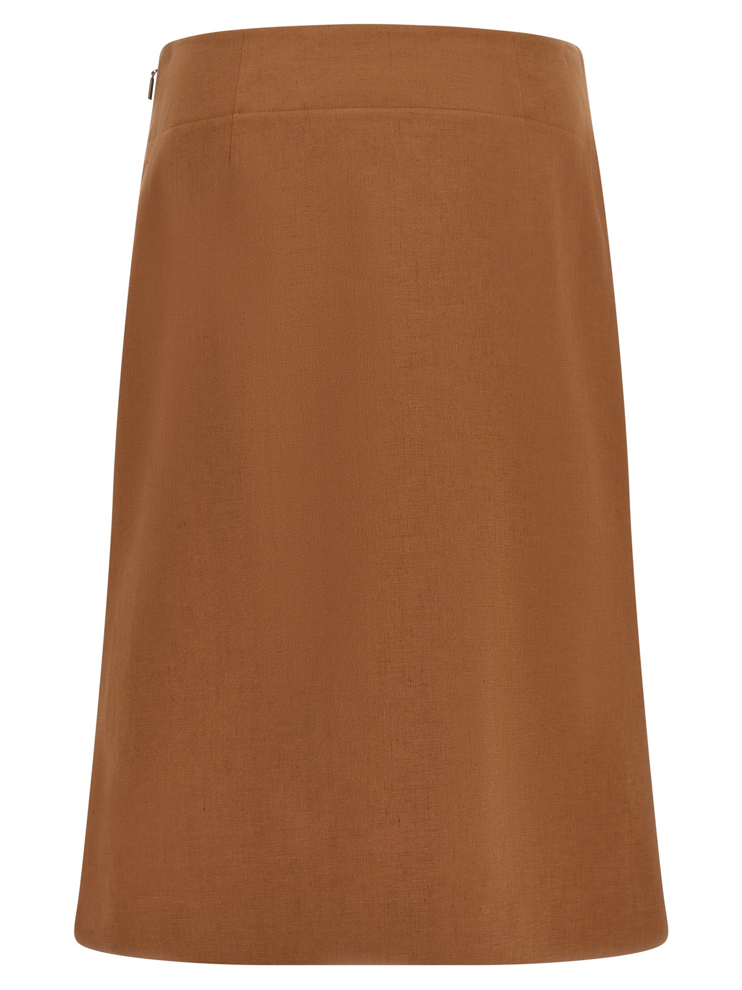 Falda midi de lino marrón Fendi