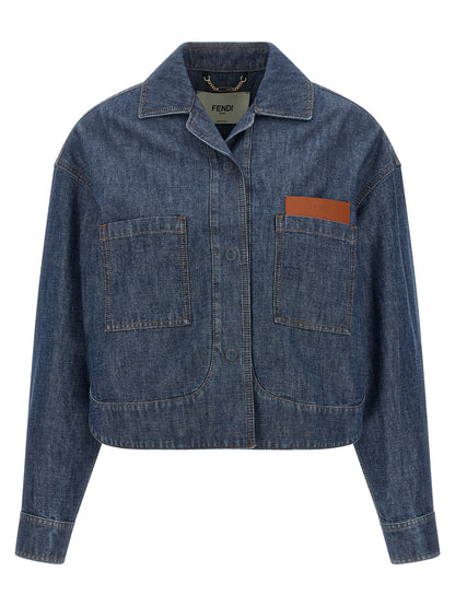 Chaqueta de mezclilla Fendi de algodón azul