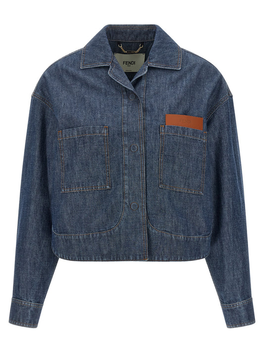 Chaqueta de mezclilla Fendi de algodón azul