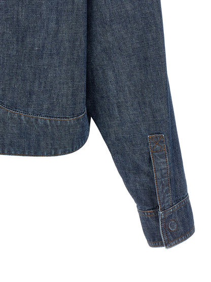 Chaqueta de mezclilla Fendi de algodón azul