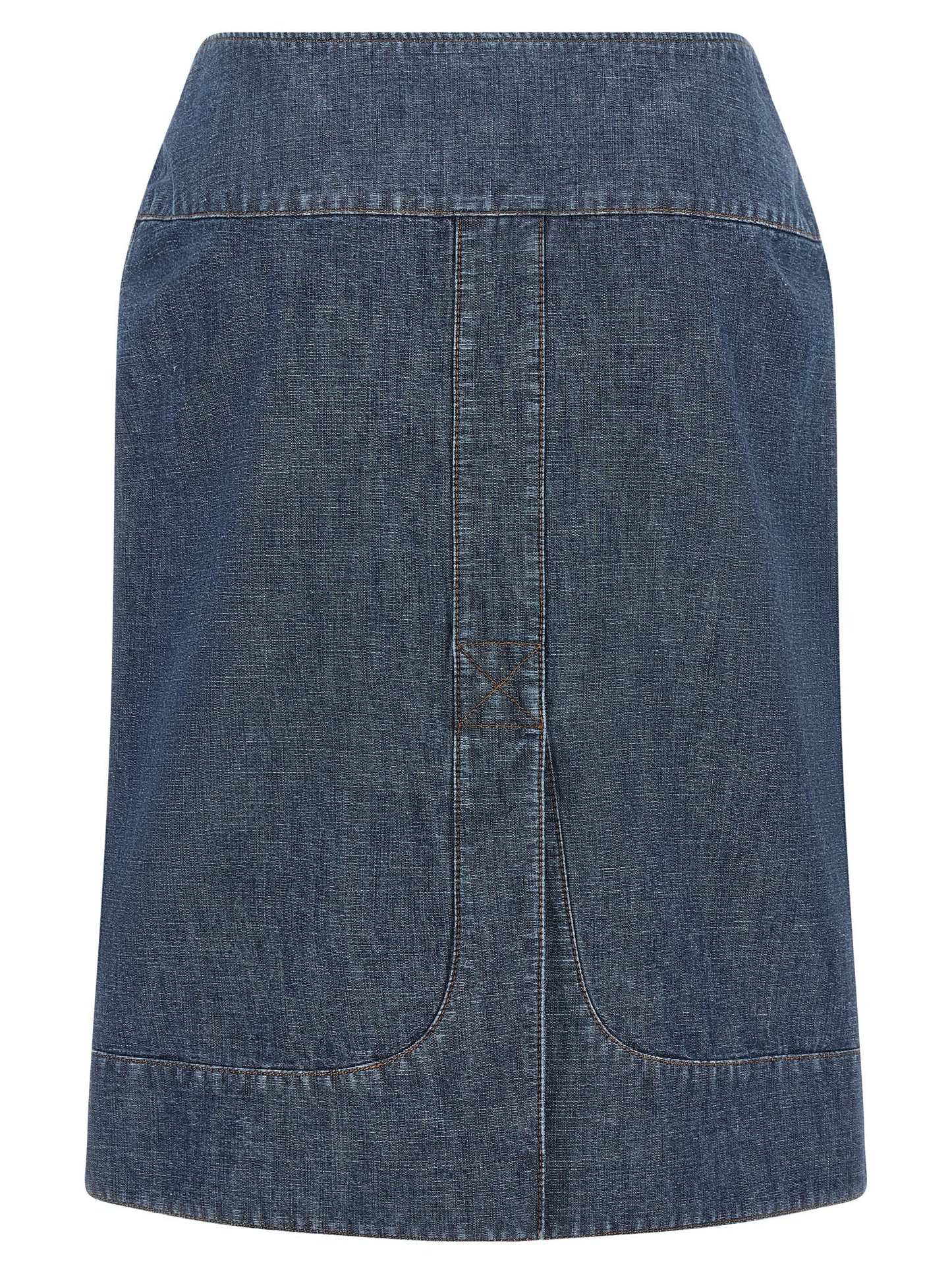Falda midi de algodón azul Fendi