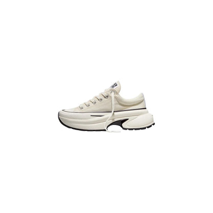 Converse Zapatillas De Tejido Negras Y Blancas Con Suela Gruesa