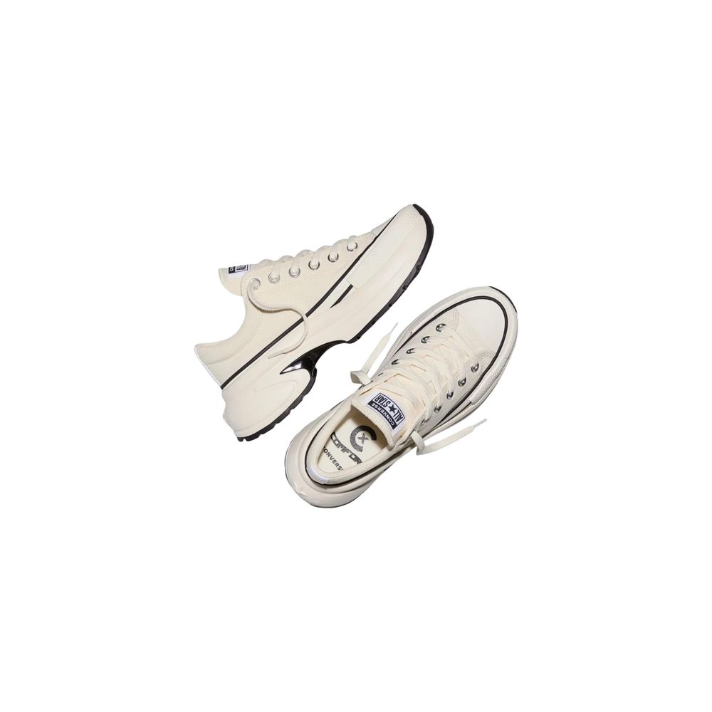 Converse Zapatillas De Tejido Negras Y Blancas Con Suela Gruesa