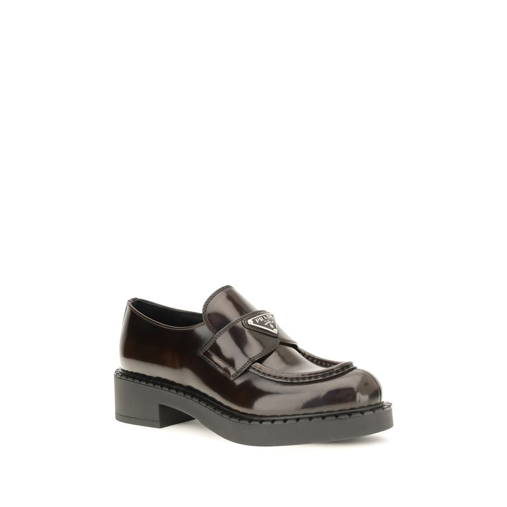 Mocasines slip-on de piel de becerro marrón Bos Taurus de Prada