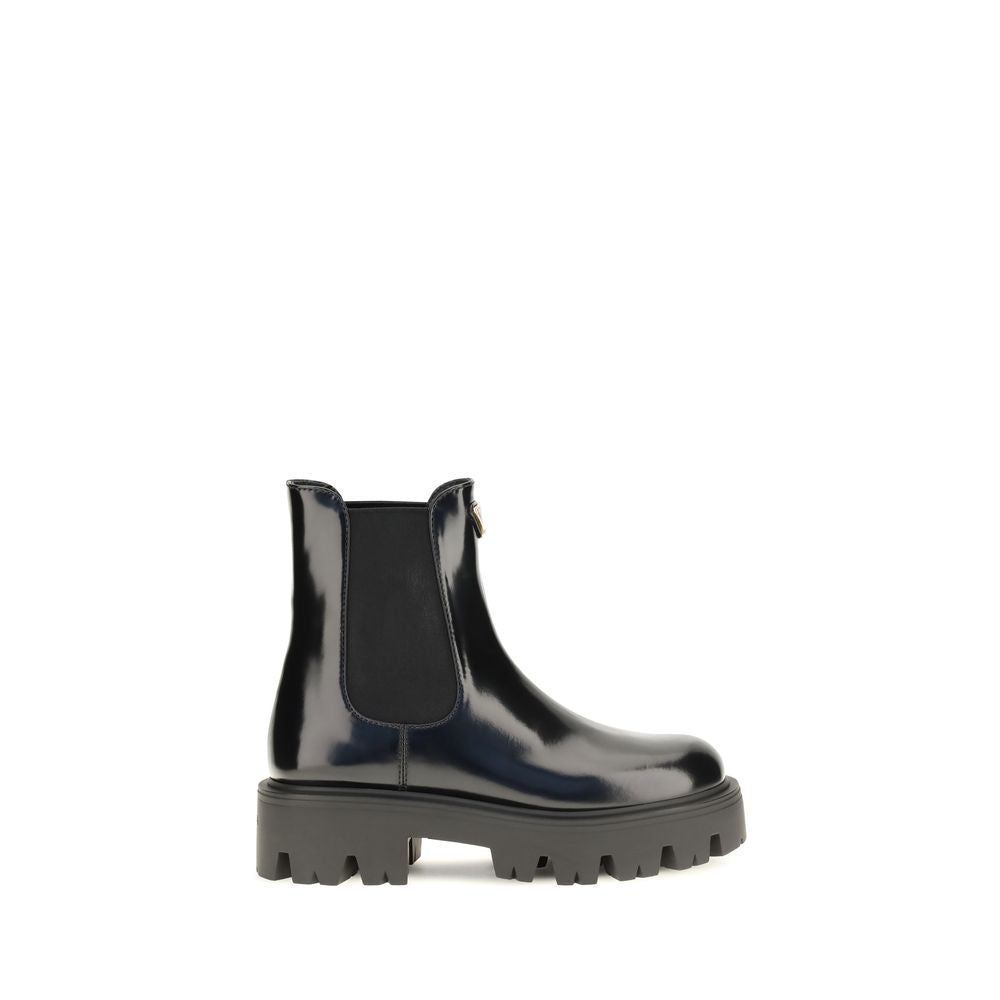 Prada Black Calfskin Chelsea Boots Bos Taurus