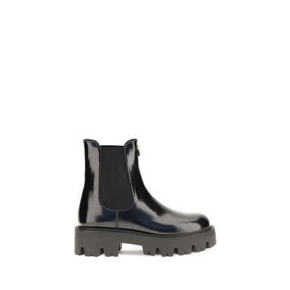 Prada Black Calfskin Chelsea Boots Bos Taurus