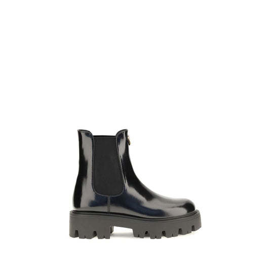 Botas Chelsea Prada Piel De Becerro Negra Bos Taurus