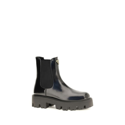 Prada Black Calfskin Chelsea Boots Bos Taurus