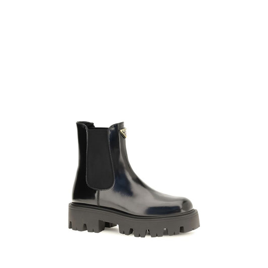 Botas Chelsea Prada Piel De Becerro Negra Bos Taurus