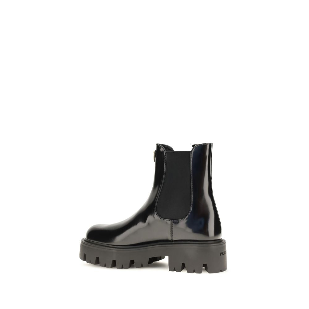 Prada Black Calfskin Chelsea Boots Bos Taurus