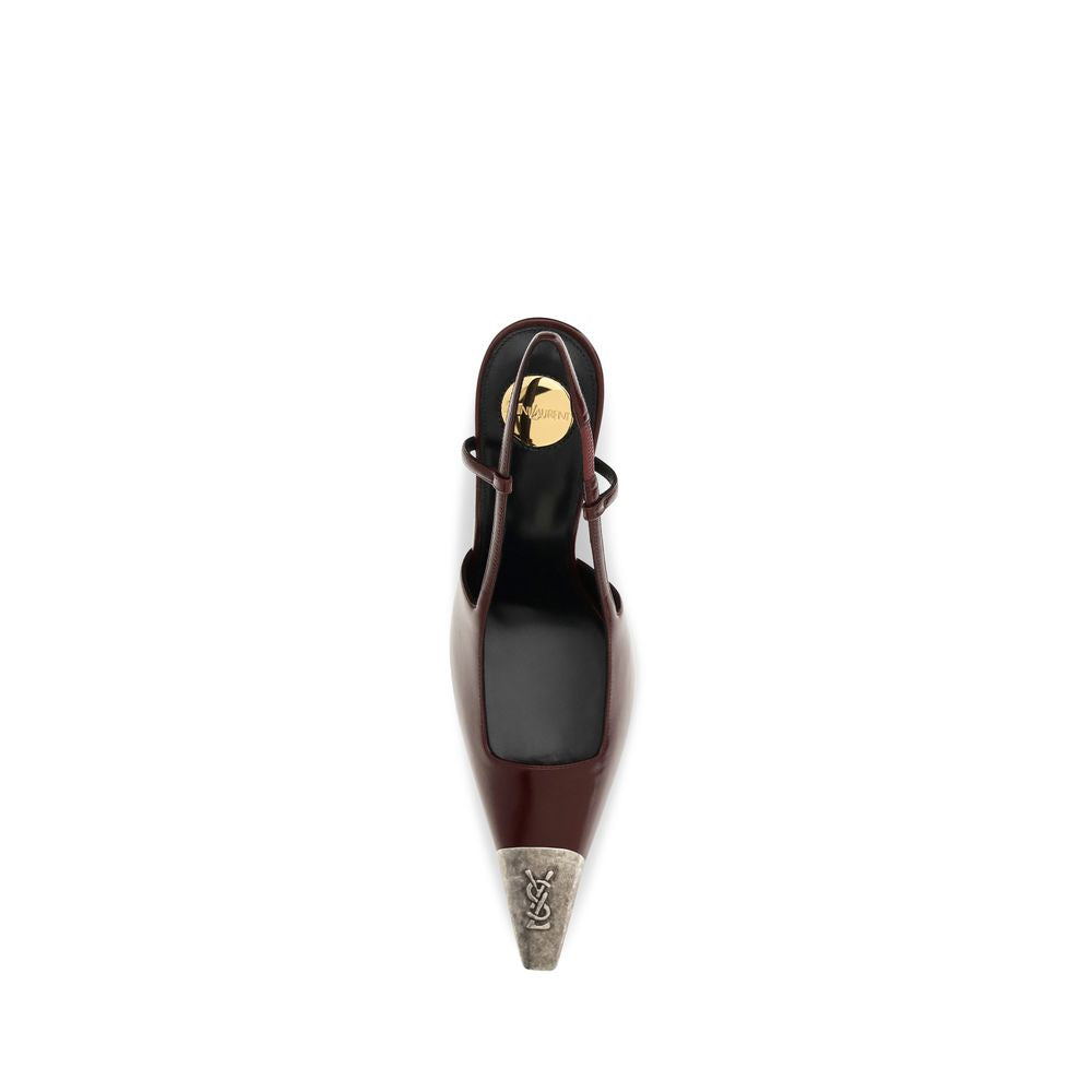 Saint Laurent Escarpins En Cuir De Veau Bos Taurus Bordeaux