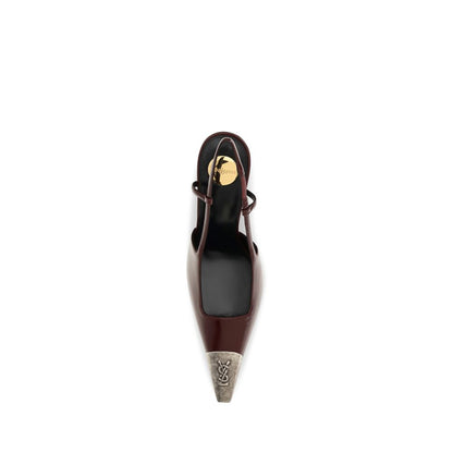 Saint Laurent Escarpins En Cuir De Veau Bos Taurus Bordeaux