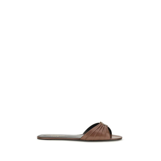 Mules Saint Laurent de piel de becerro marrón Bos Taurus