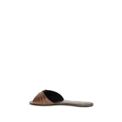 Mules Saint Laurent de piel de becerro marrón Bos Taurus