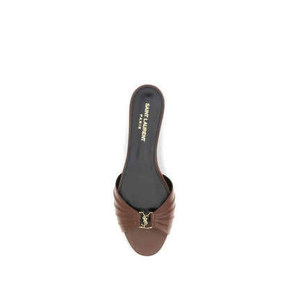 Mules Saint Laurent de piel de becerro marrón Bos Taurus