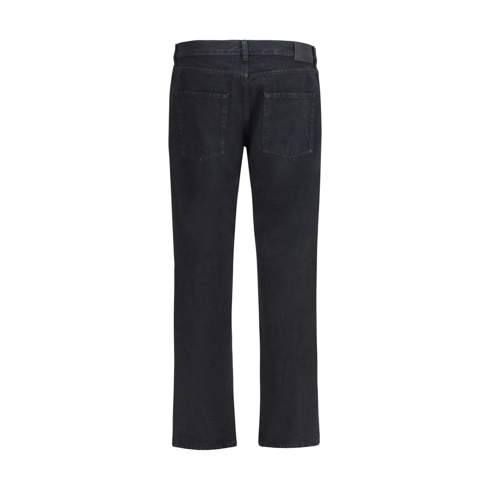 Saint Laurent Vaqueros ajustados de algodón negro