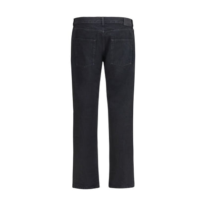 Saint Laurent Vaqueros ajustados de algodón negro