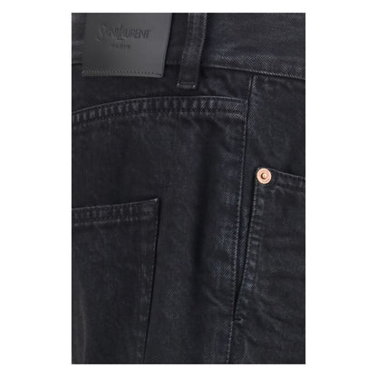 Saint Laurent Vaqueros ajustados de algodón negro