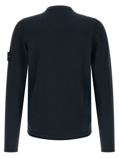 Stone Island Breathable Blue Cotton Cardigan