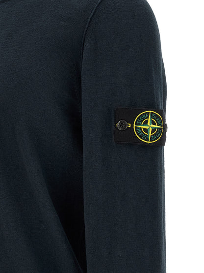 Stone Island Breathable Blue Cotton Cardigan