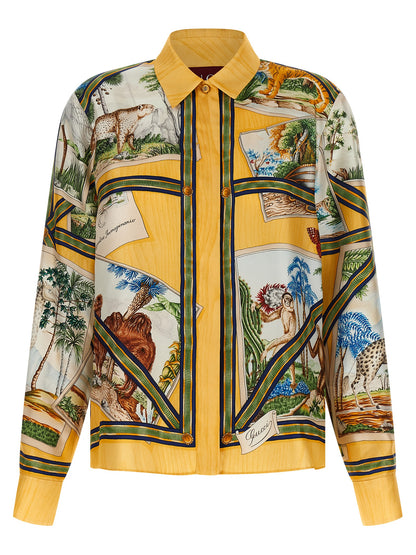 Blusa de seda multicolor Gucci