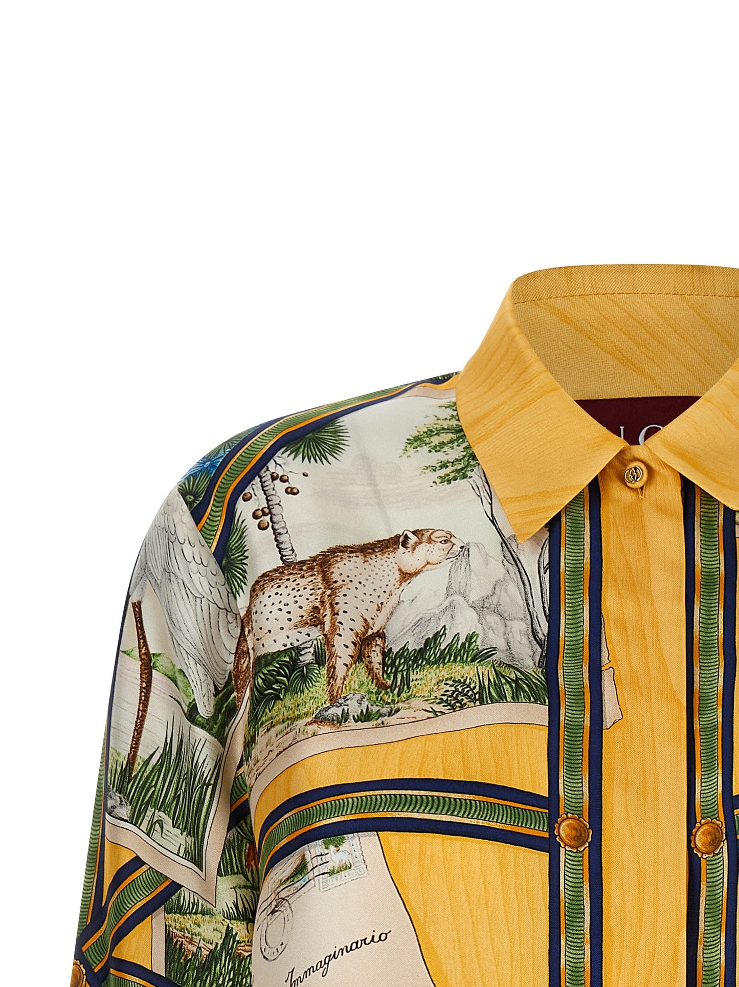 Blusa de seda multicolor Gucci